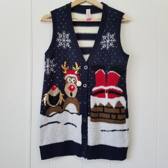No Boundaries Sweaters - No Boundaries | Ugly Christmas Sweater Vest | SZ M